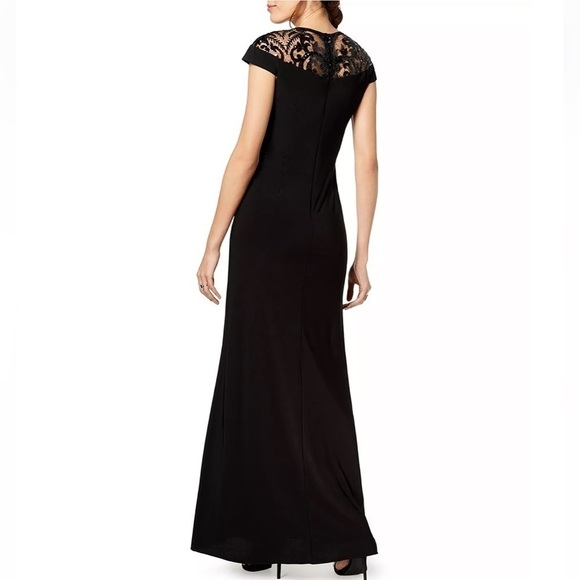 ADRIANNA PAPELL Adrianna Women's Sequin Embellished Illusion-Lace Gown evening 4 - Picture 3 of 12